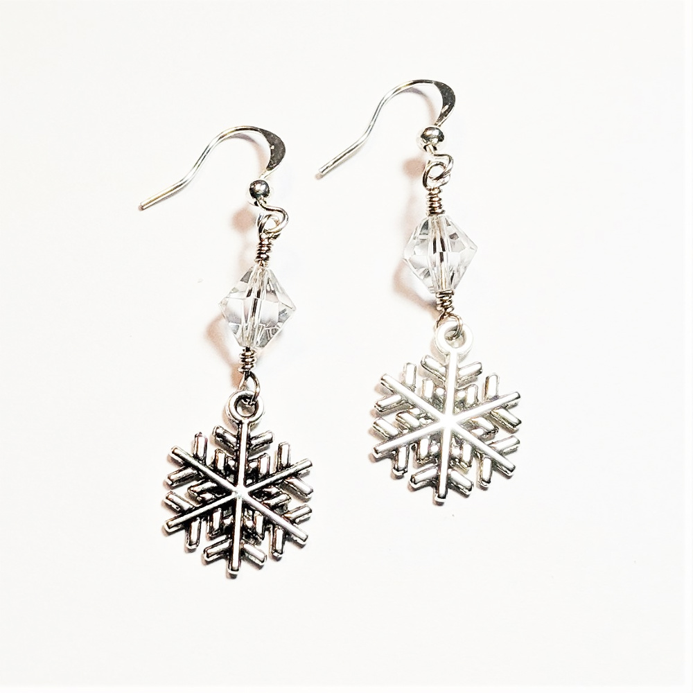 Snowflake Earrings with Bicone Crystal